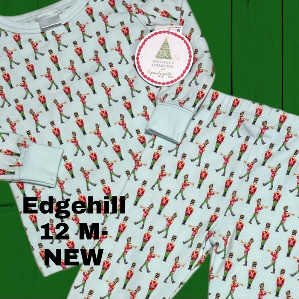 NEW-12 M Baby Edgehill Collection Christmas 2PC Toy Soldier Family Pajama’s PJ’s